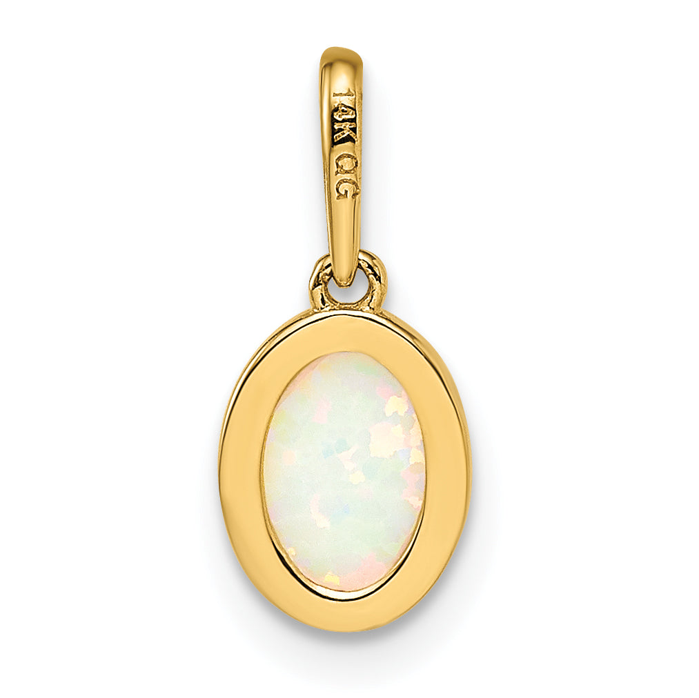 14k Lab Created Opal Pendant