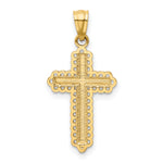 Gold Diamond-cut Cross Pendant - 14k Gold with White Rhodium / Standard