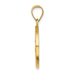 14k Polished and Satin Hollow Caridad Del Cobre Medal Round Pendant