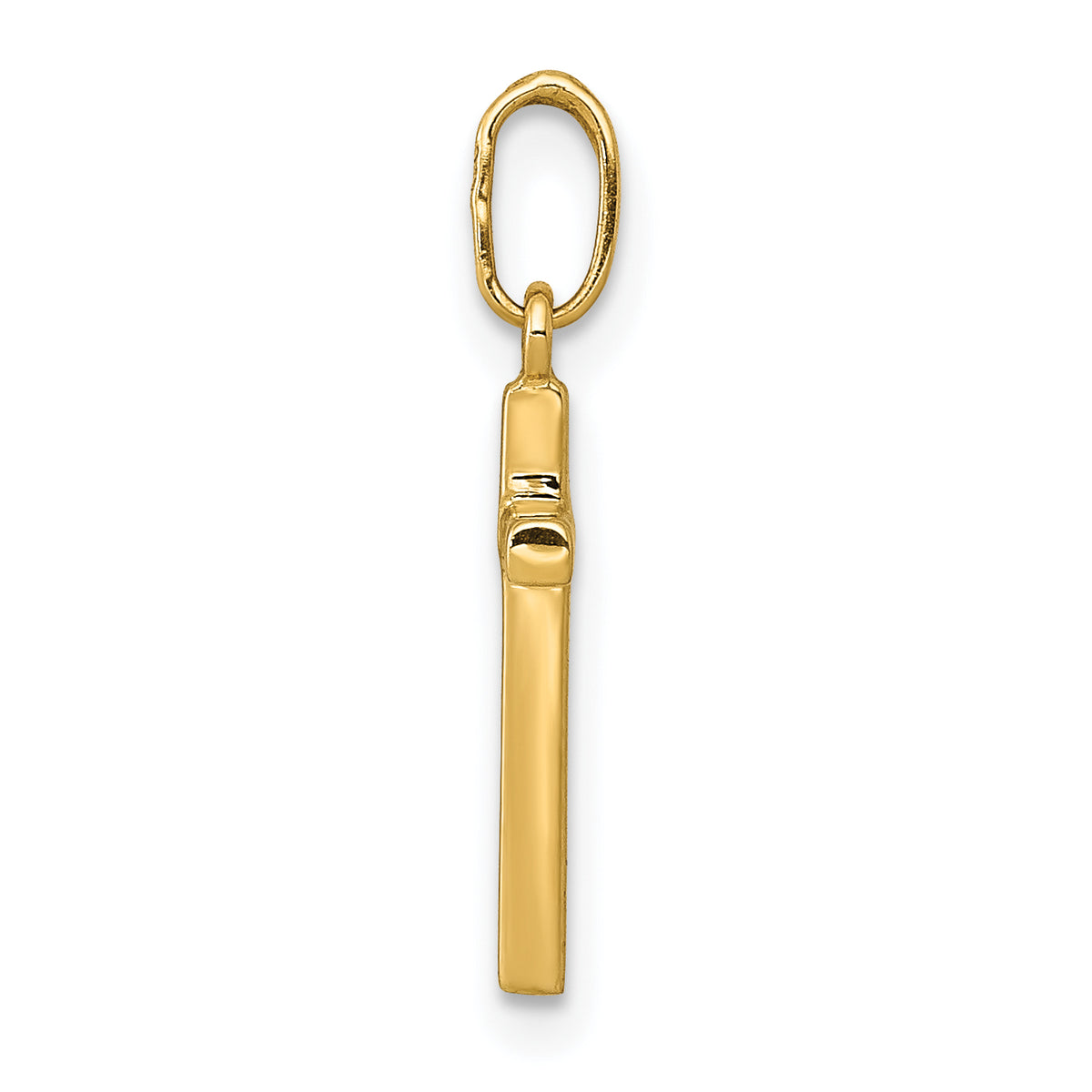 14k Yellow Gold Polished Cross Pendant, view 2