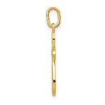 14k Polished Small Ribbon Cross Pendant