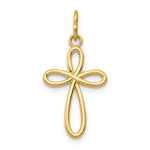 14k Polished Small Ribbon Cross Pendant