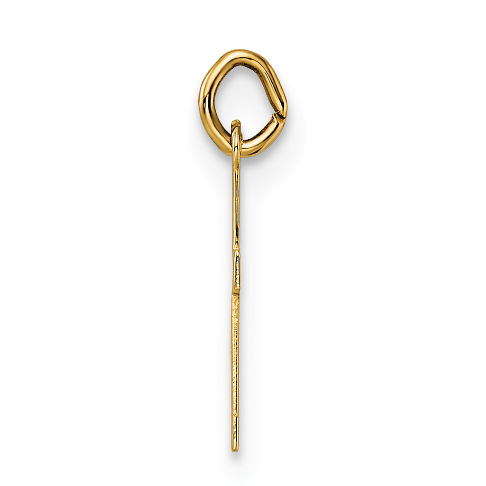 14k Yellow Gold Polished Solid Cross Pendant, view 2