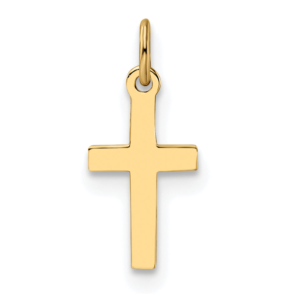 14k Yellow Gold Polished Solid Cross Pendant