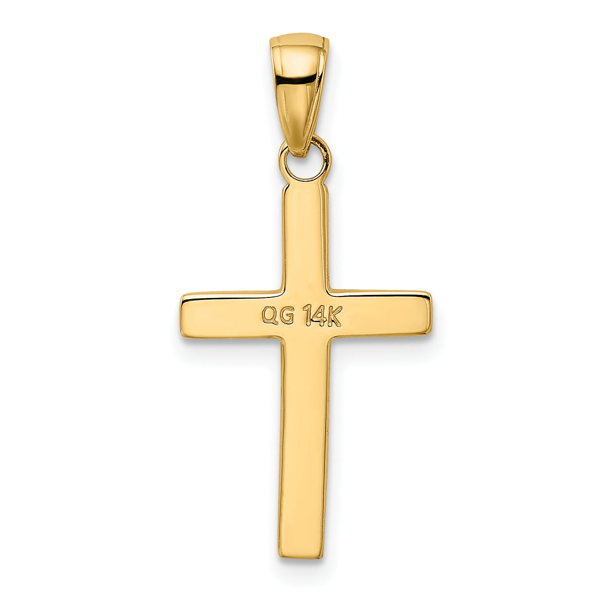 Gold Polished Latin Pendant - 14k Yellow Gold / 14 x 20.3 mm / 25.3x14mm