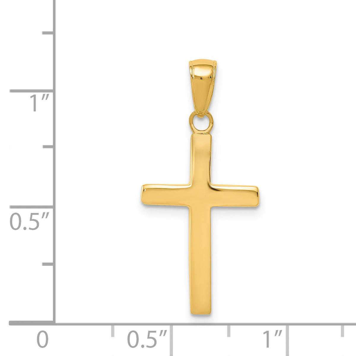 Gold Polished Latin Pendant - 14k Yellow Gold / 14 x 20.3 mm / 25.3x14mm