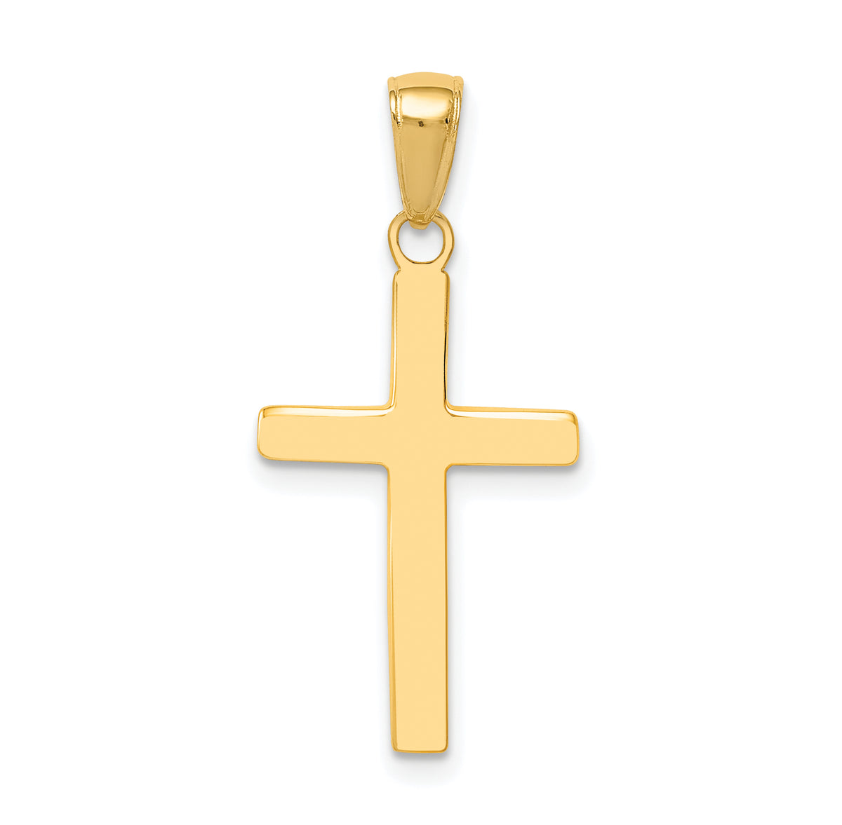 Gold Polished Latin Pendant - 14k Yellow Gold / 14 x 20.3 mm / 25.3x14mm
