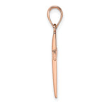Gold Polished Latin Pendant - 14k Rose Gold / 14 x 20.3 mm / 25.3x14mm