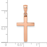 Gold Polished Latin Pendant - 14k Rose Gold / 14 x 20.3 mm / 25.3x14mm