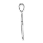 Gold Polished Latin Pendant - 14k White Gold / 14 x 20.3 mm / 25.3x14mm