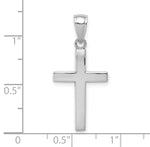 Gold Polished Latin Pendant - 14k White Gold / 14 x 20.3 mm / 25.3x14mm