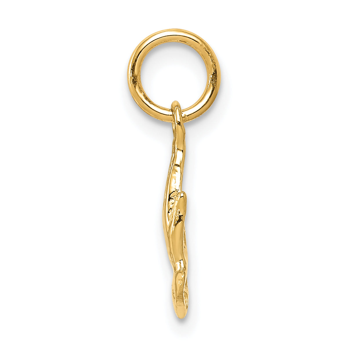 14k Yellow Gold Praying Hands Charm, view 2