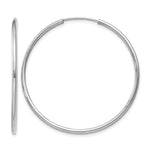 14k White Gold 1.5x38mm Polished Endless Tube Hoop Earrings