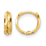 Gold Diamond-cut Hoop Earrings - 14k Yellow Gold