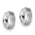 Gold Diamond-cut Hoop Earrings - 14k White Gold