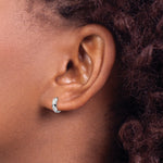 Gold Diamond-cut Hoop Earrings - 14k White Gold