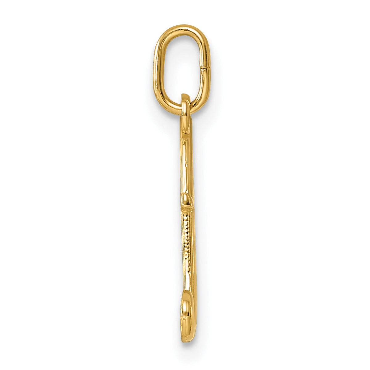 14k Yellow Gold Letter F Initial Charm, view 2