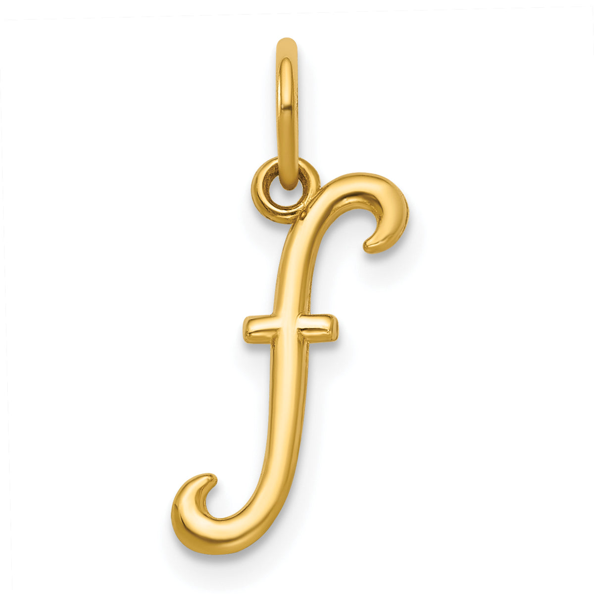 14k Yellow Gold Letter F Initial Charm