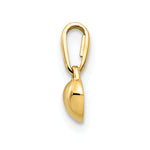 14k Yellow Gold 5mm Solid Heart Pendant, view 2