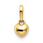14k Yellow Gold 5mm Solid Heart Pendant