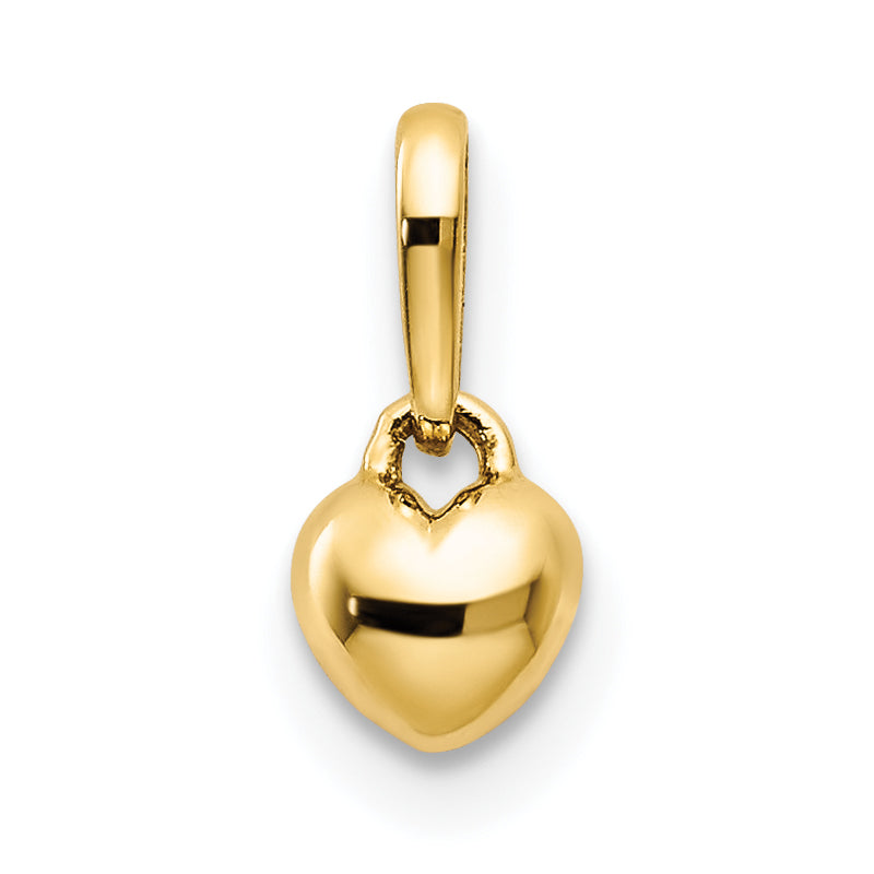 14k Yellow Gold 5mm Solid Heart Pendant