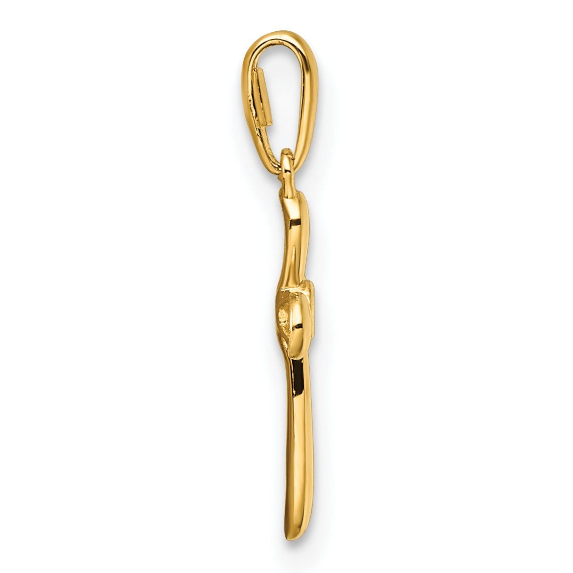 14k Yellow Gold CZ Cross Pendant, view 2