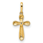 14k CZ Cross Pendant