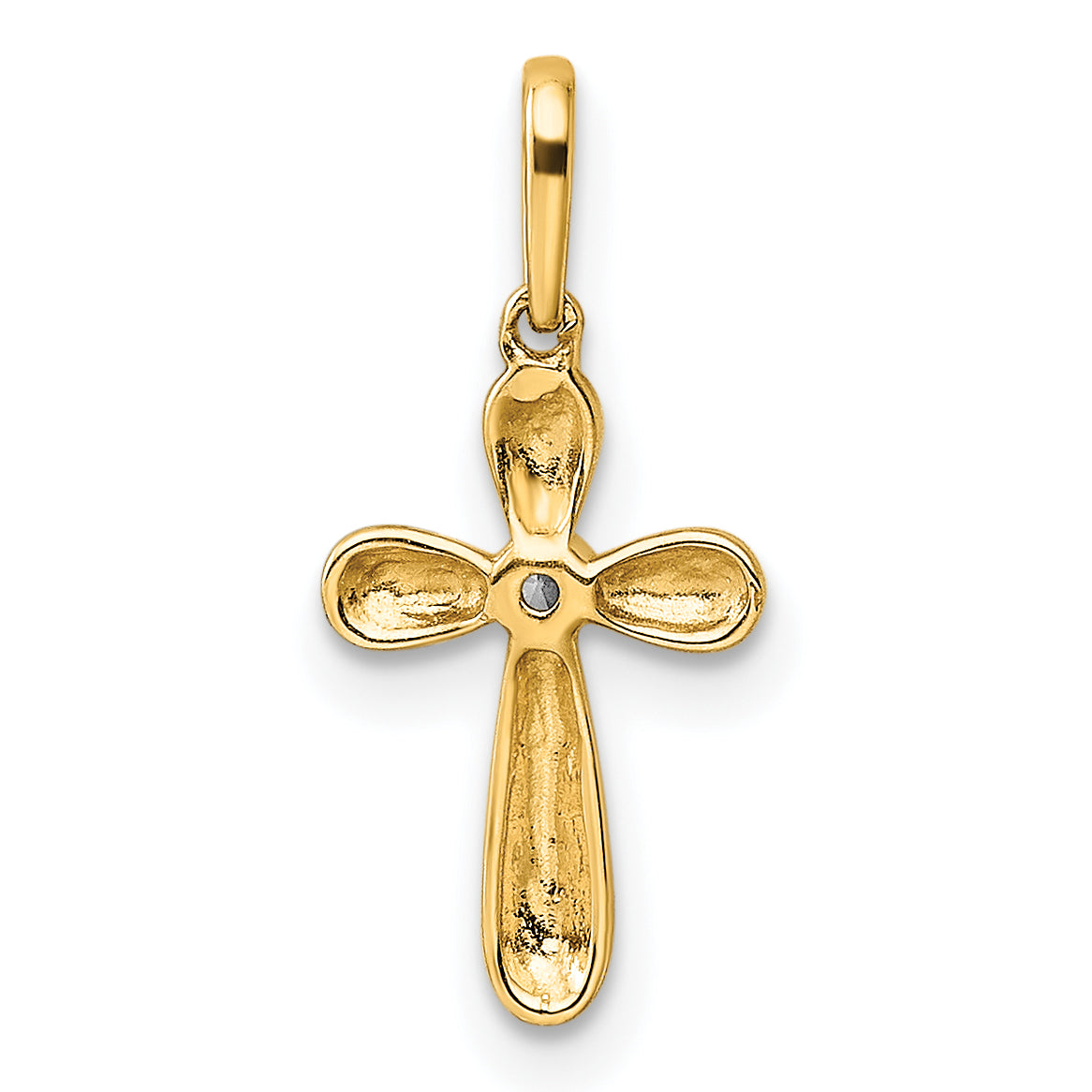 14k CZ Cross Pendant