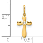 14k CZ Cross Pendant