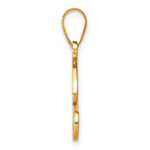 14k Yellow Gold Script Letter R Initial Pendant with Diamond
