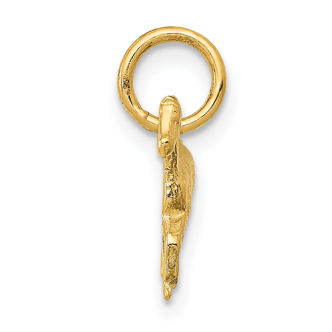 14k Yellow Gold Polished Cantering Horse Charm, view 2