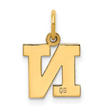 14k Small Block Letter N Initial Charm