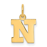 14k Small Block Letter N Initial Charm