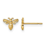 14k Yellow Gold Bumble Bee Post Earrings