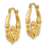 Gold Claddagh Hoop Earrings - 14k Yellow Gold / 3 mm / 15 x 18 mm