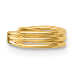 14k Polished Three Row Single Ear Cuff