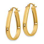 14k 3.5x27mm Polished Oval Tube Hoop Earrings