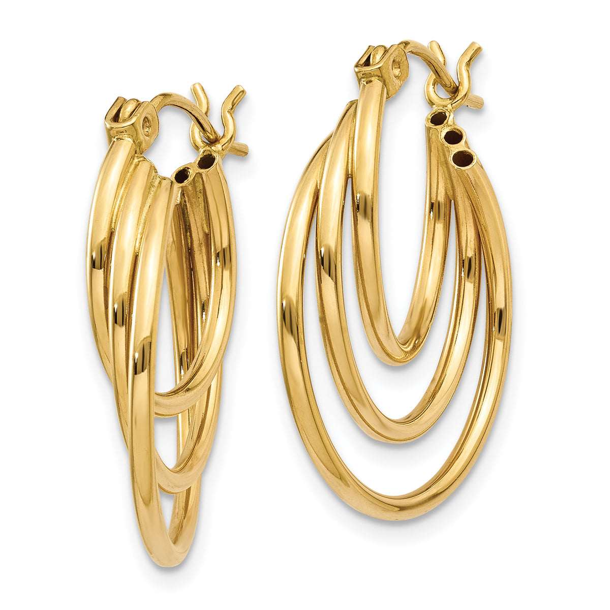 14k Triple Hoop Earrings