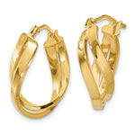Gold Twisted Oval Hoop Earrings