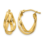 Gold Twisted Oval Hoop Earrings