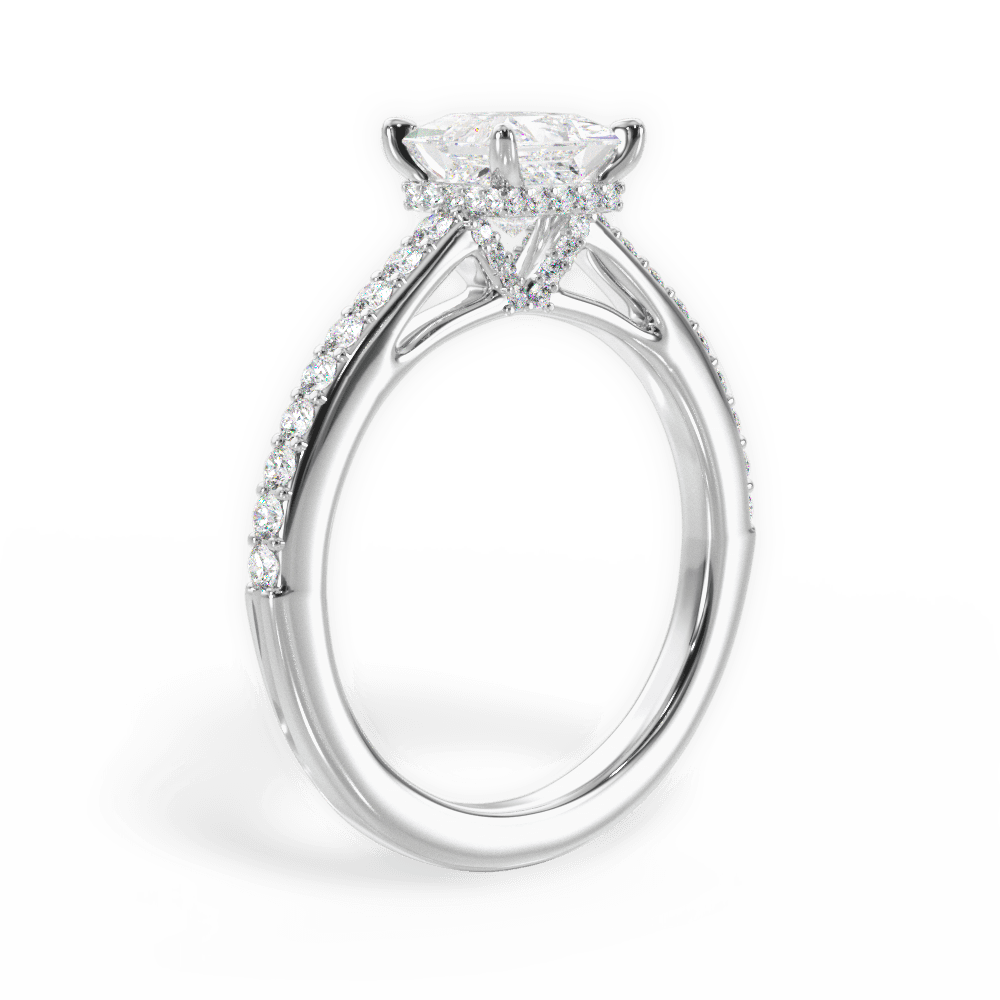 Joan Princess Cut Lab Grown Diamond 14Kt White Gold Engagement Ring - View 2