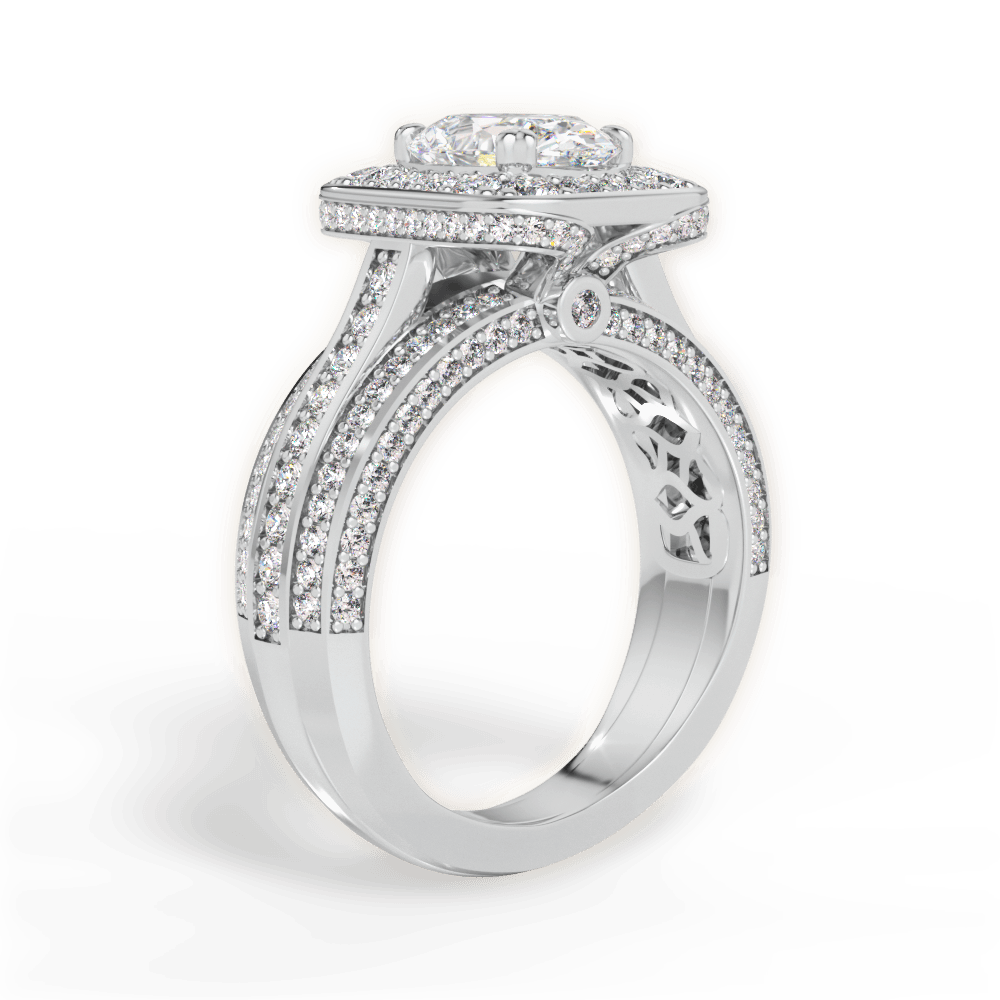 Madison Oval Cut Lab Grown Diamond 14Kt White Gold Engagement Ring - View 3