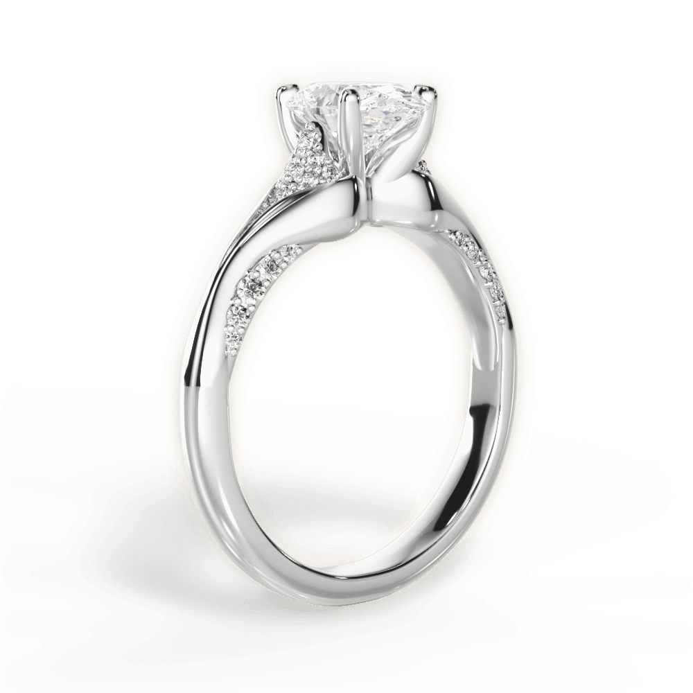 Isabel Oval Cut Lab Grown Diamond 18Kt White Gold Engagement Ring - View 2