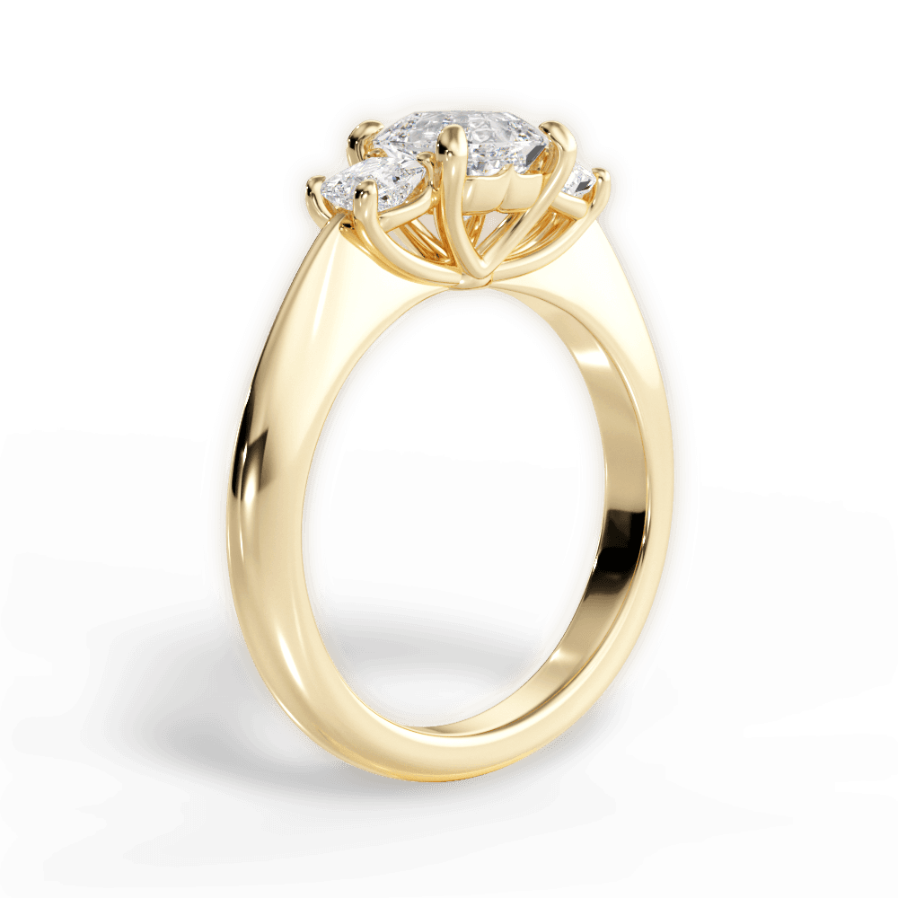 Dorothy Asscher Cut Lab Grown Diamond 18Kt Yellow Gold Engagement Ring - View 2