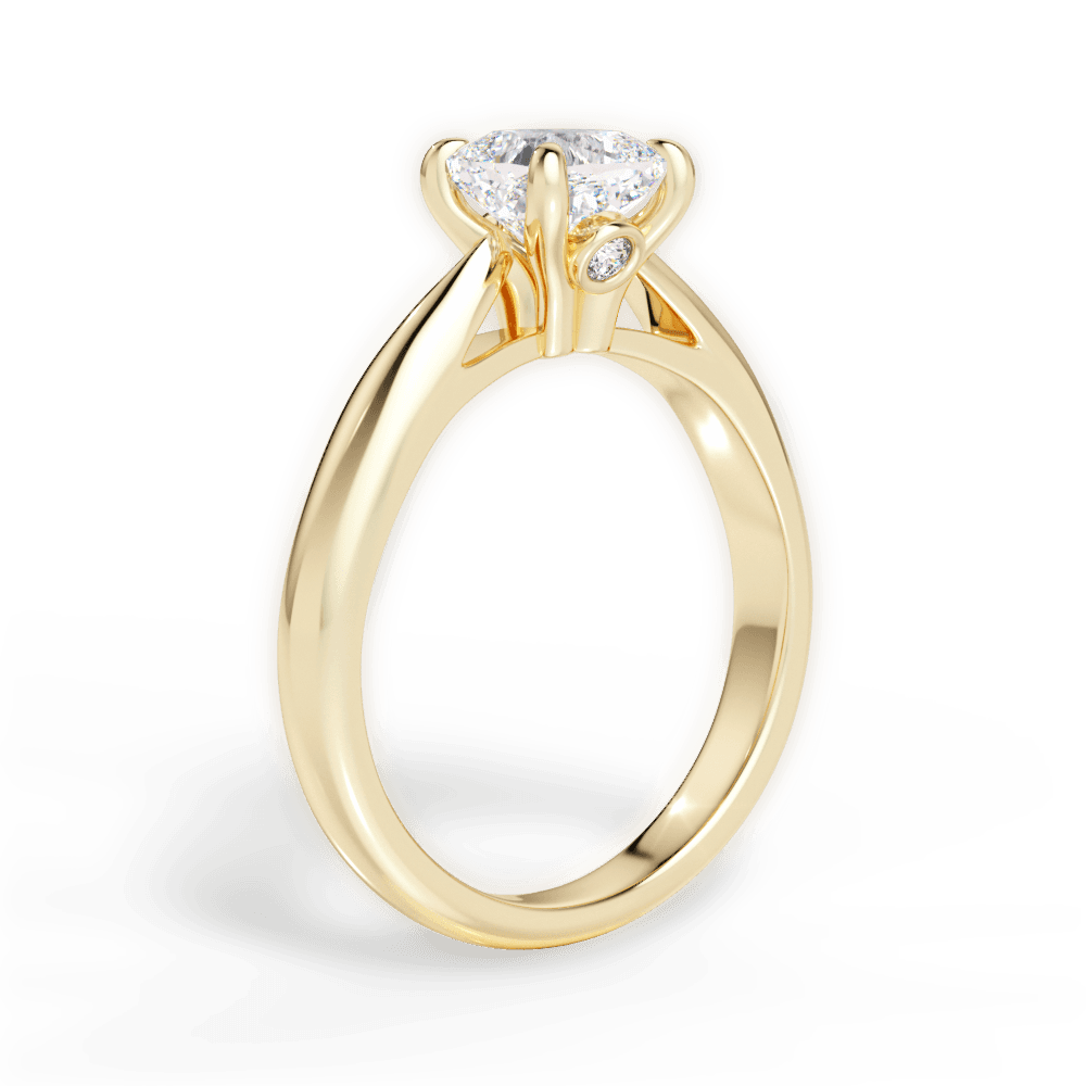 Dolores Cushion Cut Lab Grown Diamond 18Kt Yellow Gold Engagement Ring - View 2