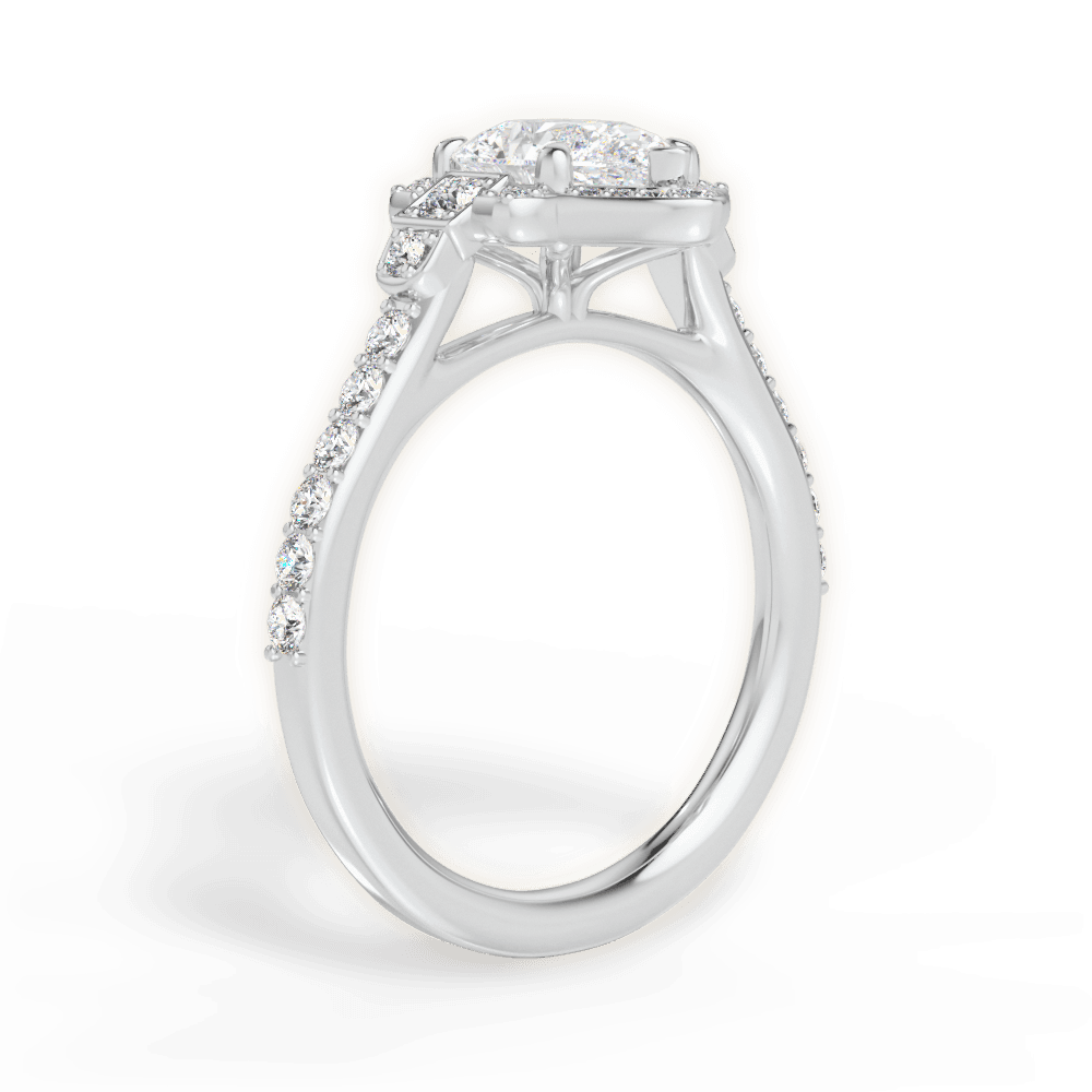 Joyce Pear Cut Lab Grown Diamond 18Kt White Gold Engagement Ring - View 3
