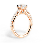 Frances Round Cut Lab Grown Diamond 18Kt Rose Gold Engagement Ring - View 4