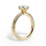 Gloria Round Cut Lab Grown Diamond 18Kt Yellow Gold Engagement Ring - View 3