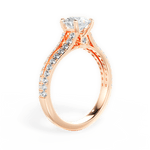 Kendra Round Cut Lab Grown Diamond 18Kt Rose Gold Engagement Ring - View 3