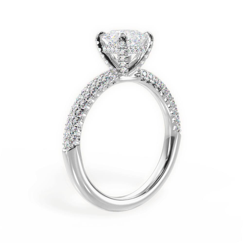 Lisa Asscher Cut Lab Grown Diamond 14Kt White Gold Engagement Ring - View 3